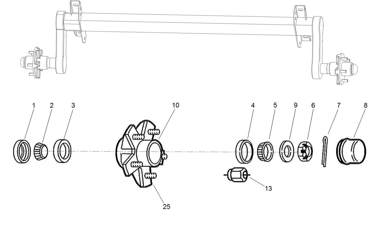 Axle and Hub Assembly No. SVP20000