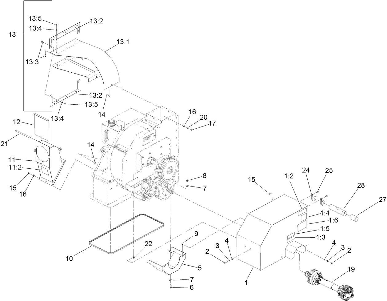 Power-Take-Off Shaft and Shield Assembly