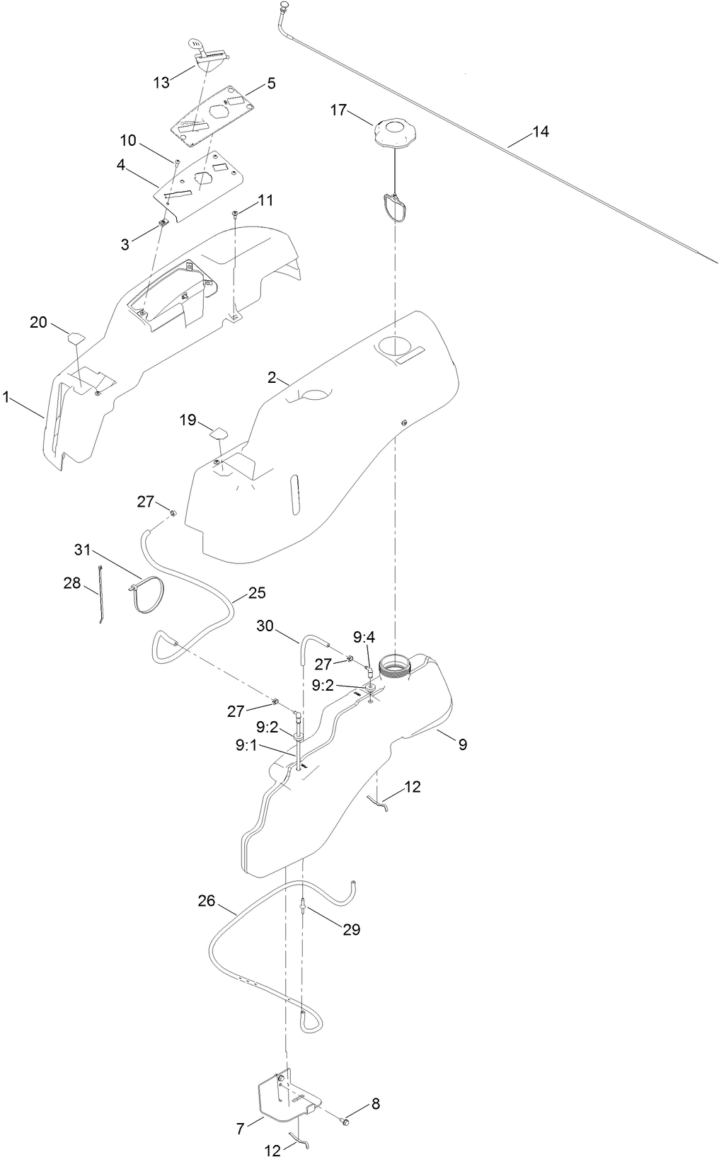 Body Styling and Fuel Tank Assembly