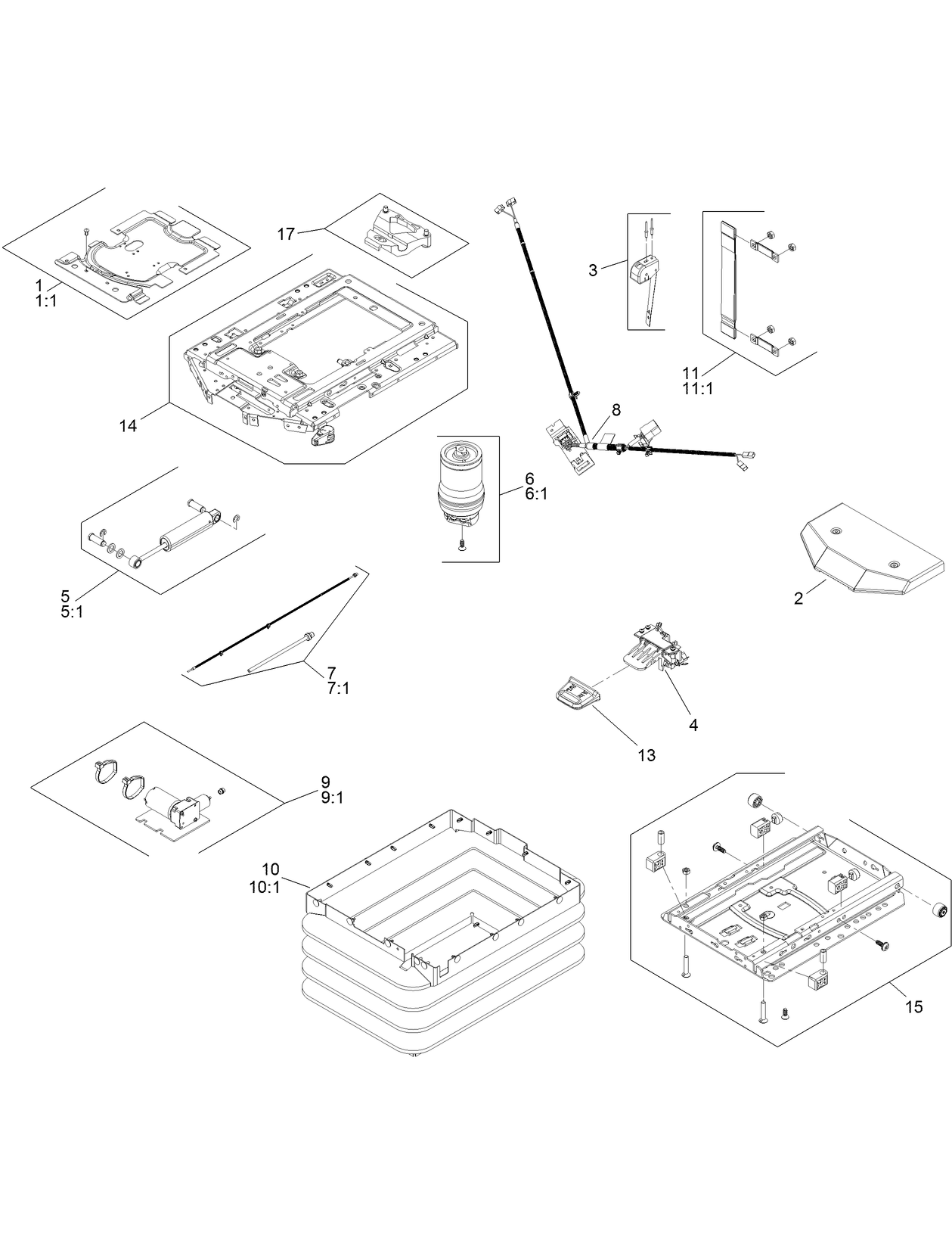 Air Ride Seat Suspension Assembly No. 130-2702