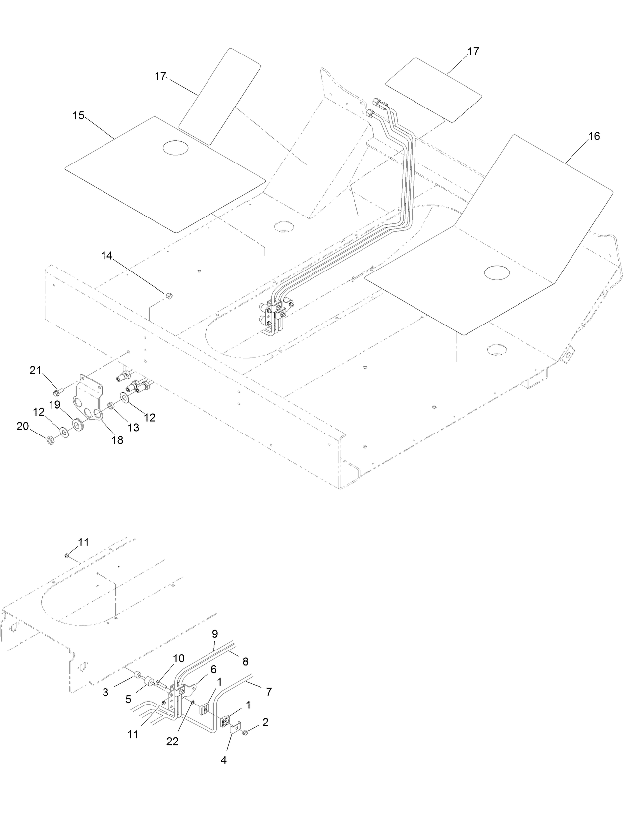Floor Grips and Hydraulic Tube Assembly