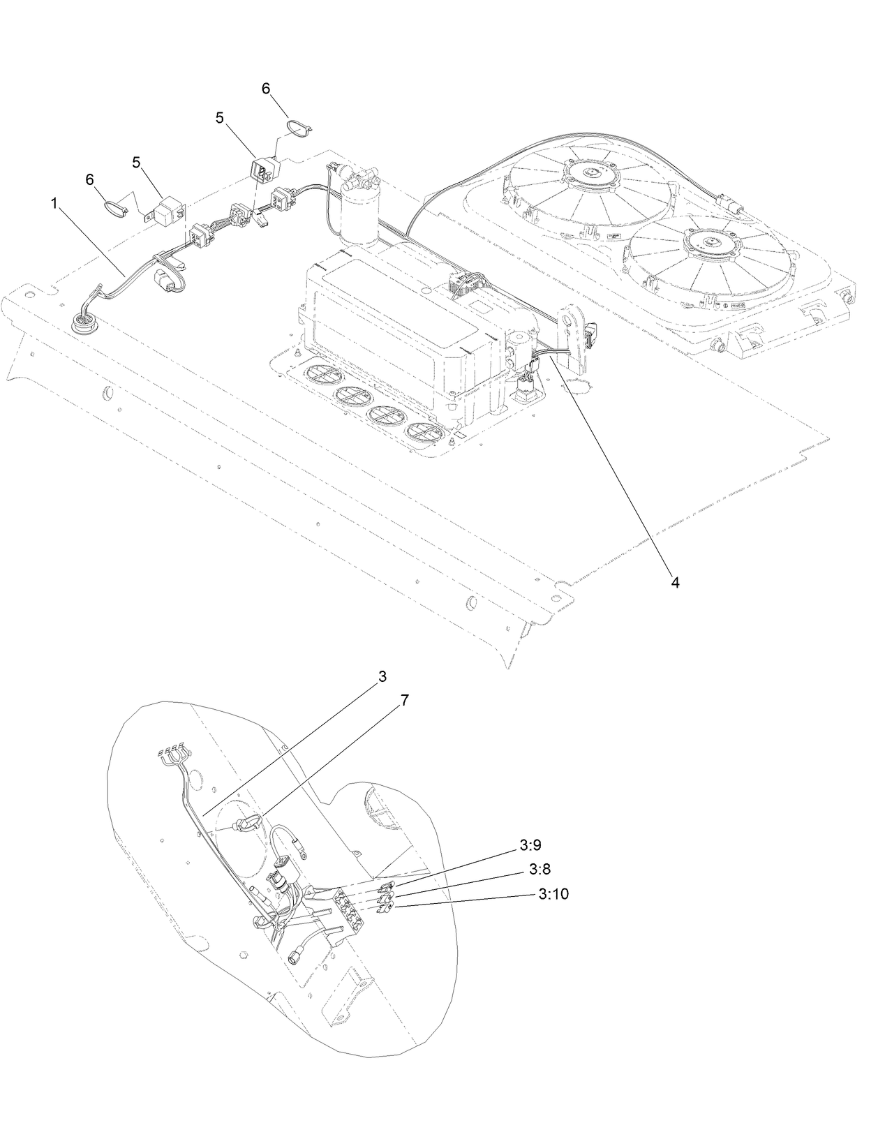 Cab Roof  Wire Harness Assembly