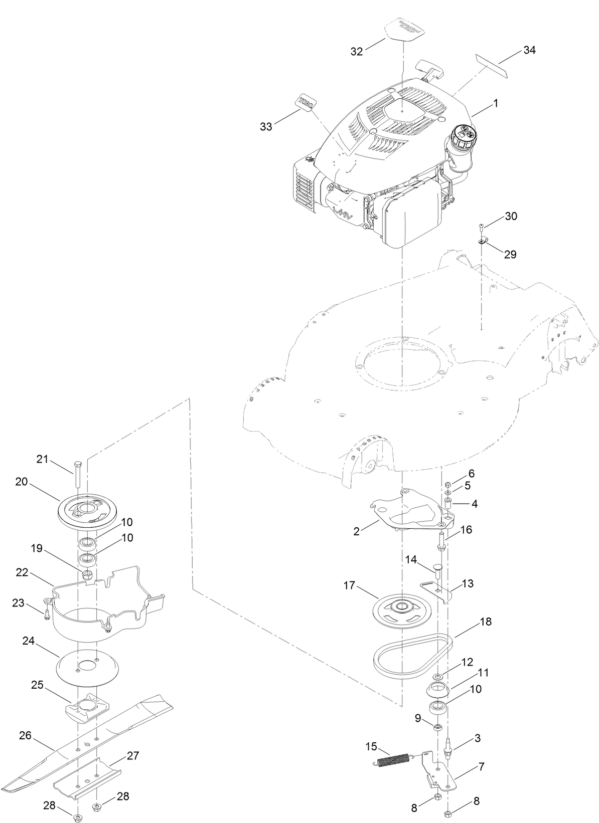 Engine and Blade Assembly
