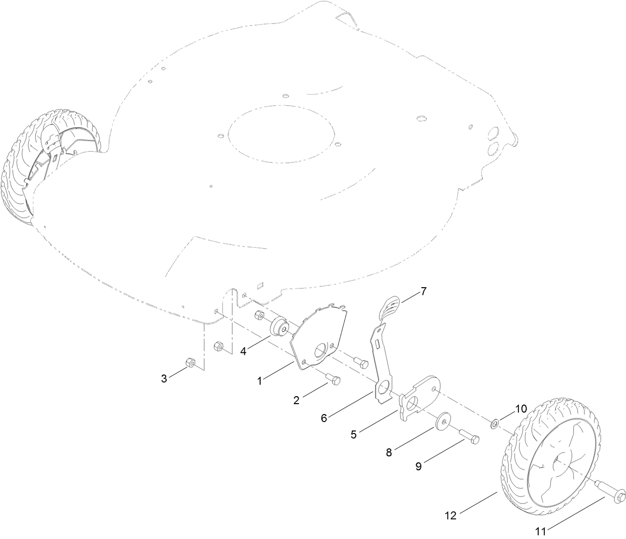 Front Wheel and Height-of-Cut Assembly