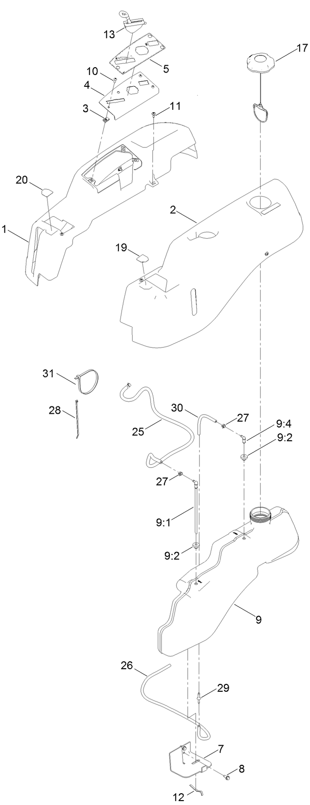 Body Styling and Fuel Tank Assembly