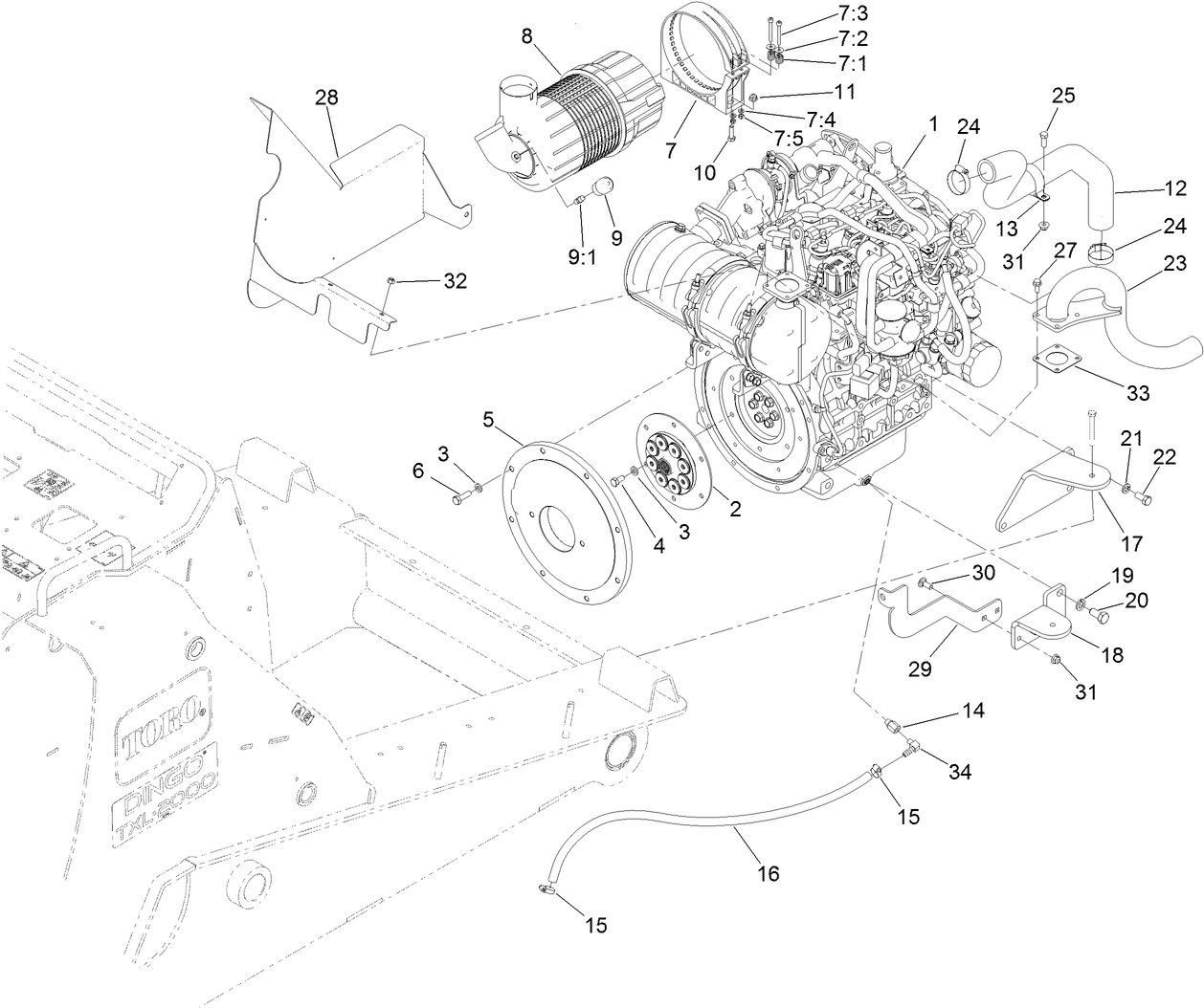 Engine and Air Cleaner Assembly