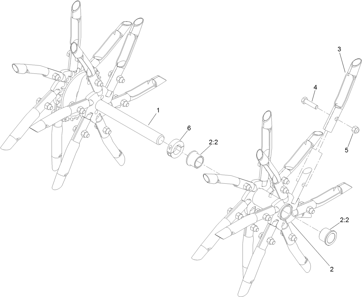 RH Tine Wheel Assembly No. 135-2507