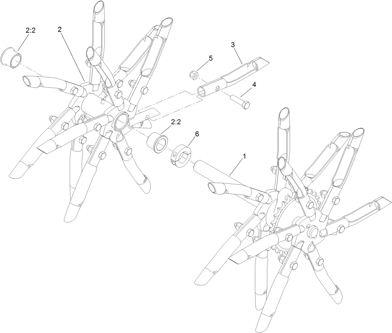 LH Tine Wheel Assembly No. 135-2510