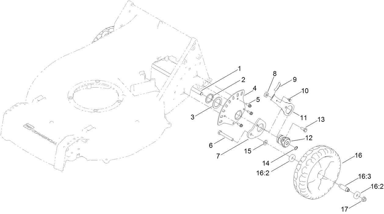 Rear Wheel and Hight-of-Cut Assembly