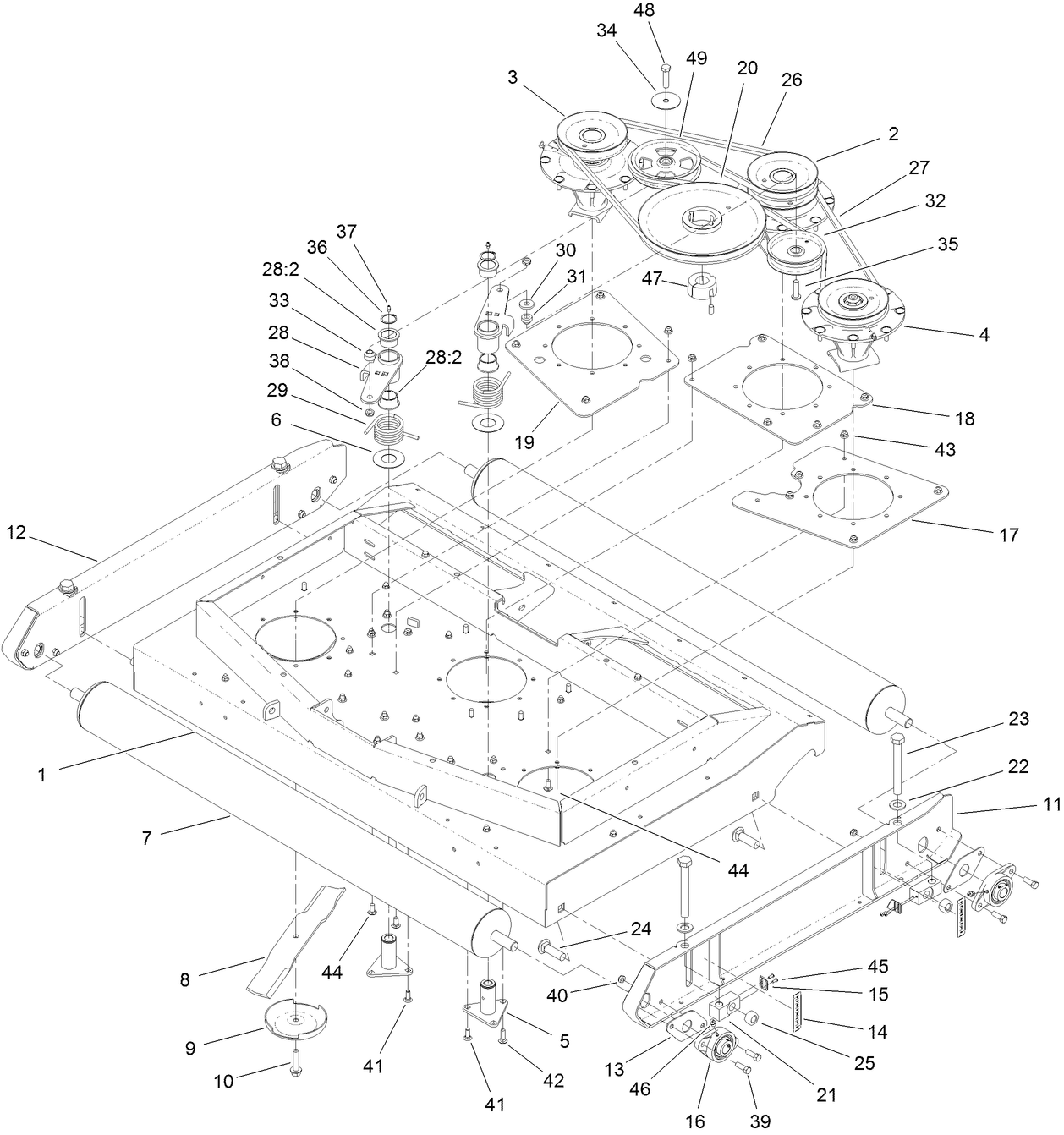Blade, Pulley and Spindle Assembly