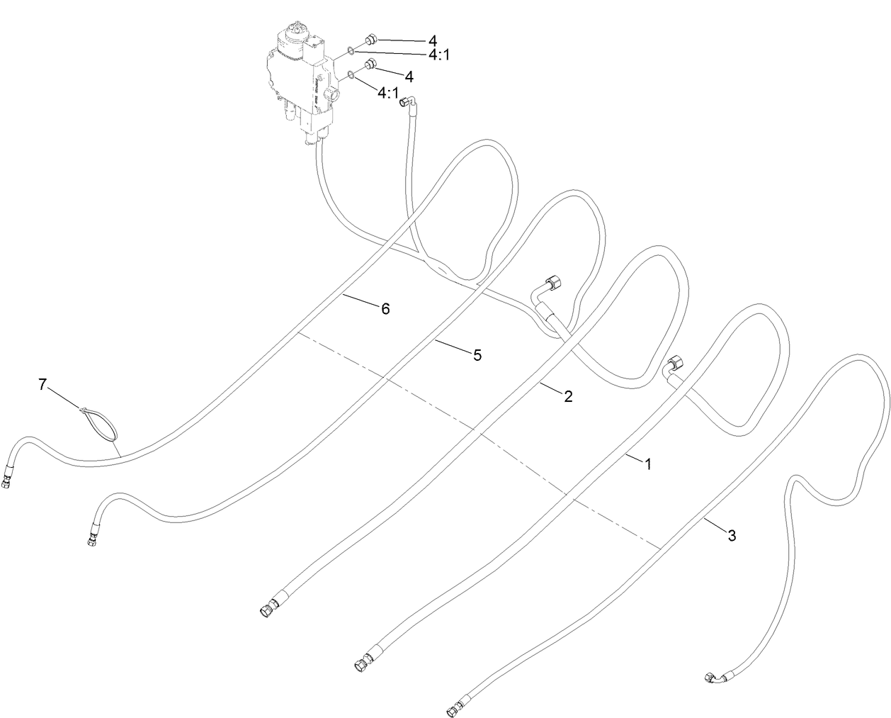 Loader Arm Hydraulic Hose Assembly