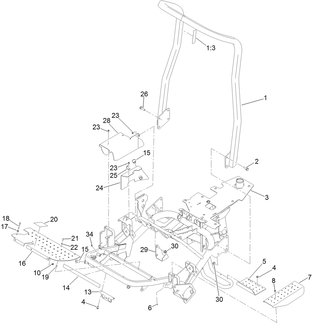 ROPS and Frame Assembly