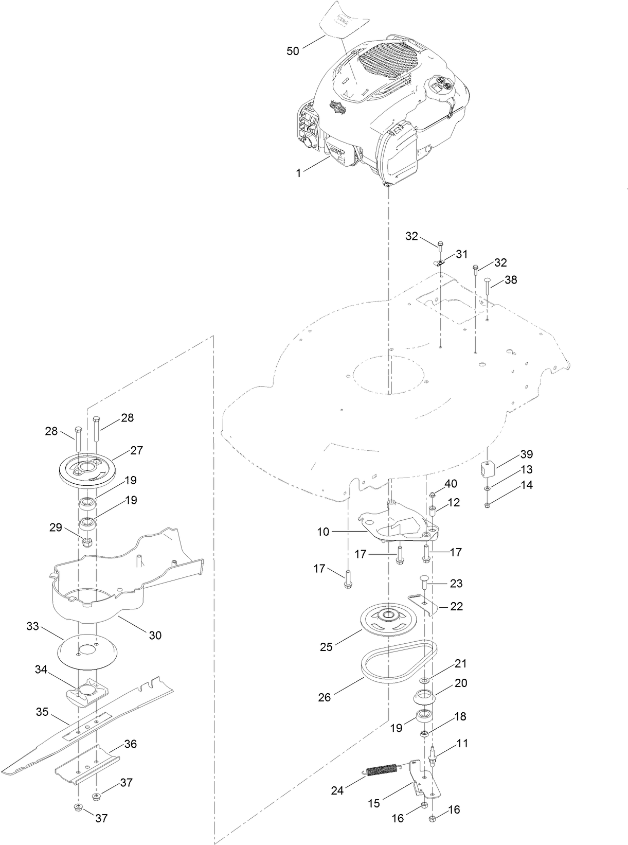 Engine and Blade Assembly