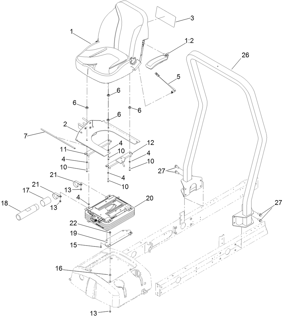 Seat Mounting and Roll-Over Protection System Assembly