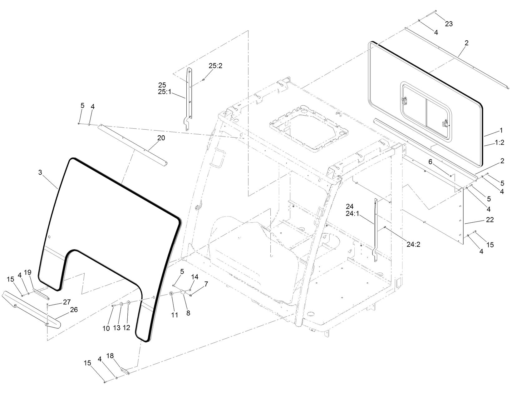 Front and Rear Glass Assembly