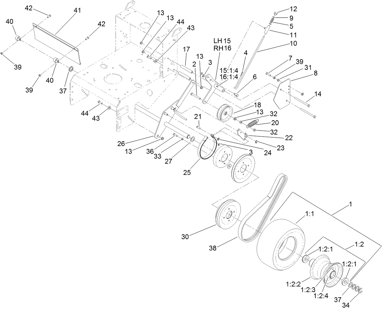Drive Wheel and Brake Assembly