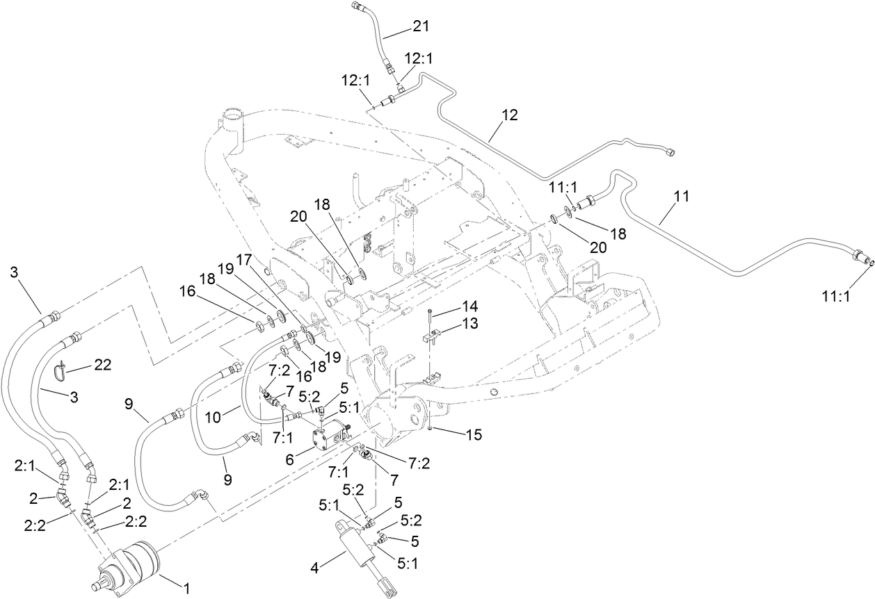 Right Hand Wheel Motor and Lift Cylinder Assembly