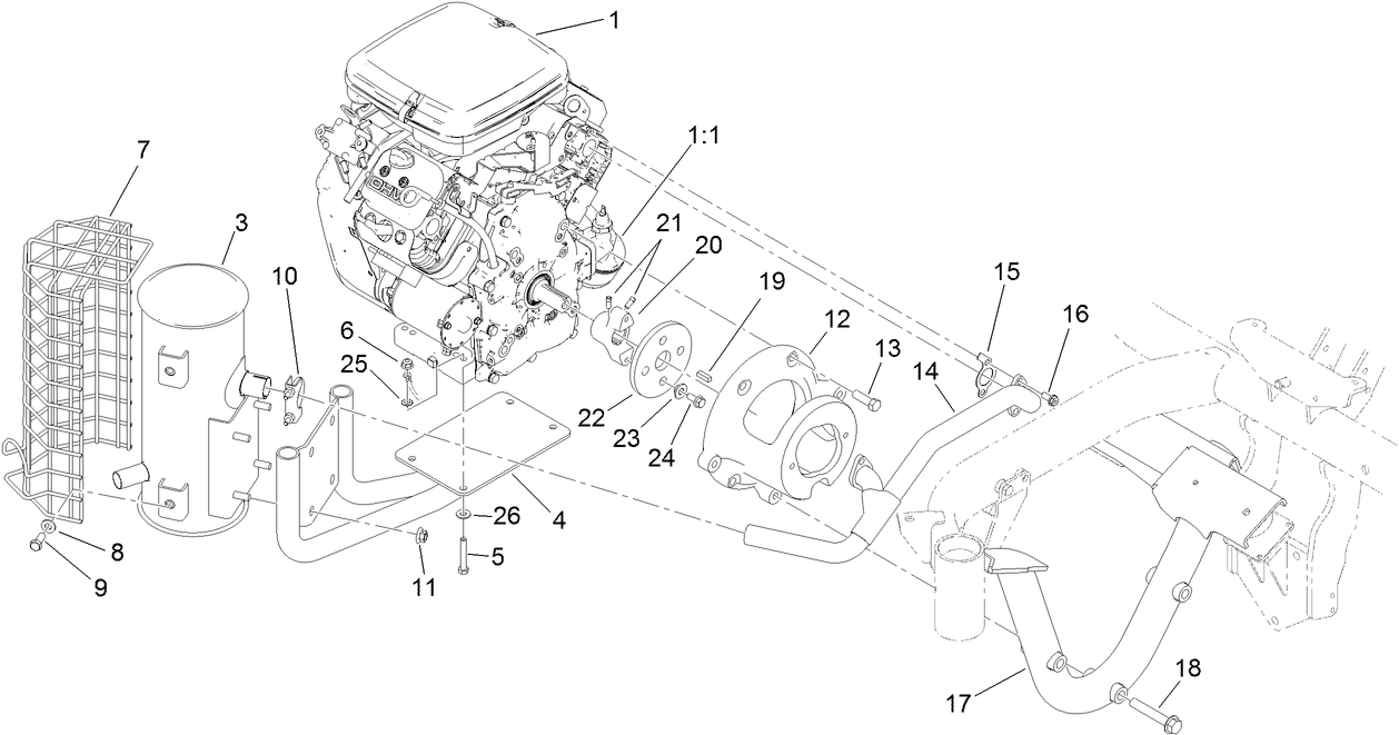 Engine and Exhaust Assembly