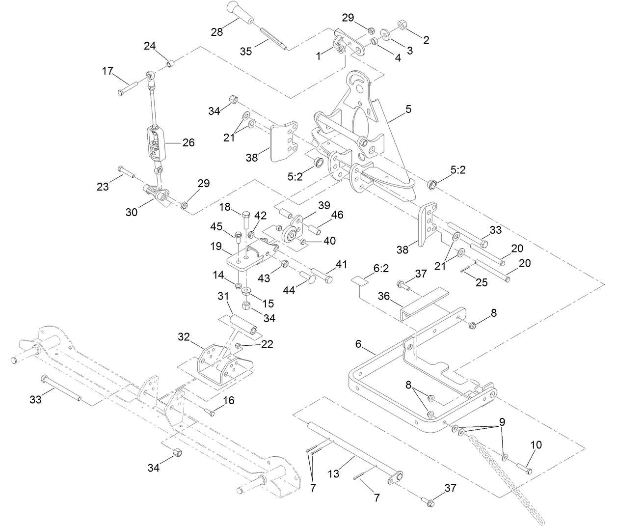Adapter and Lift Arm Assembly