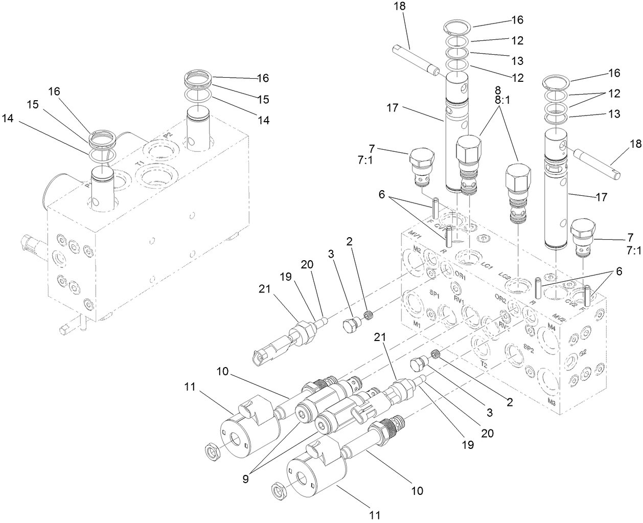 5-Plex Mow Manifold Block Assembly