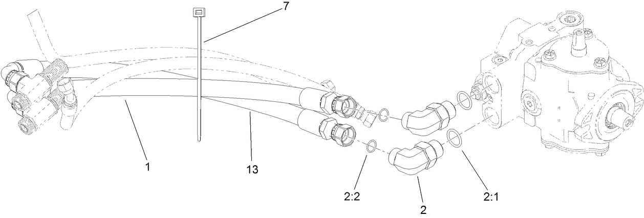 Traction Drive Hose Routing Assembly