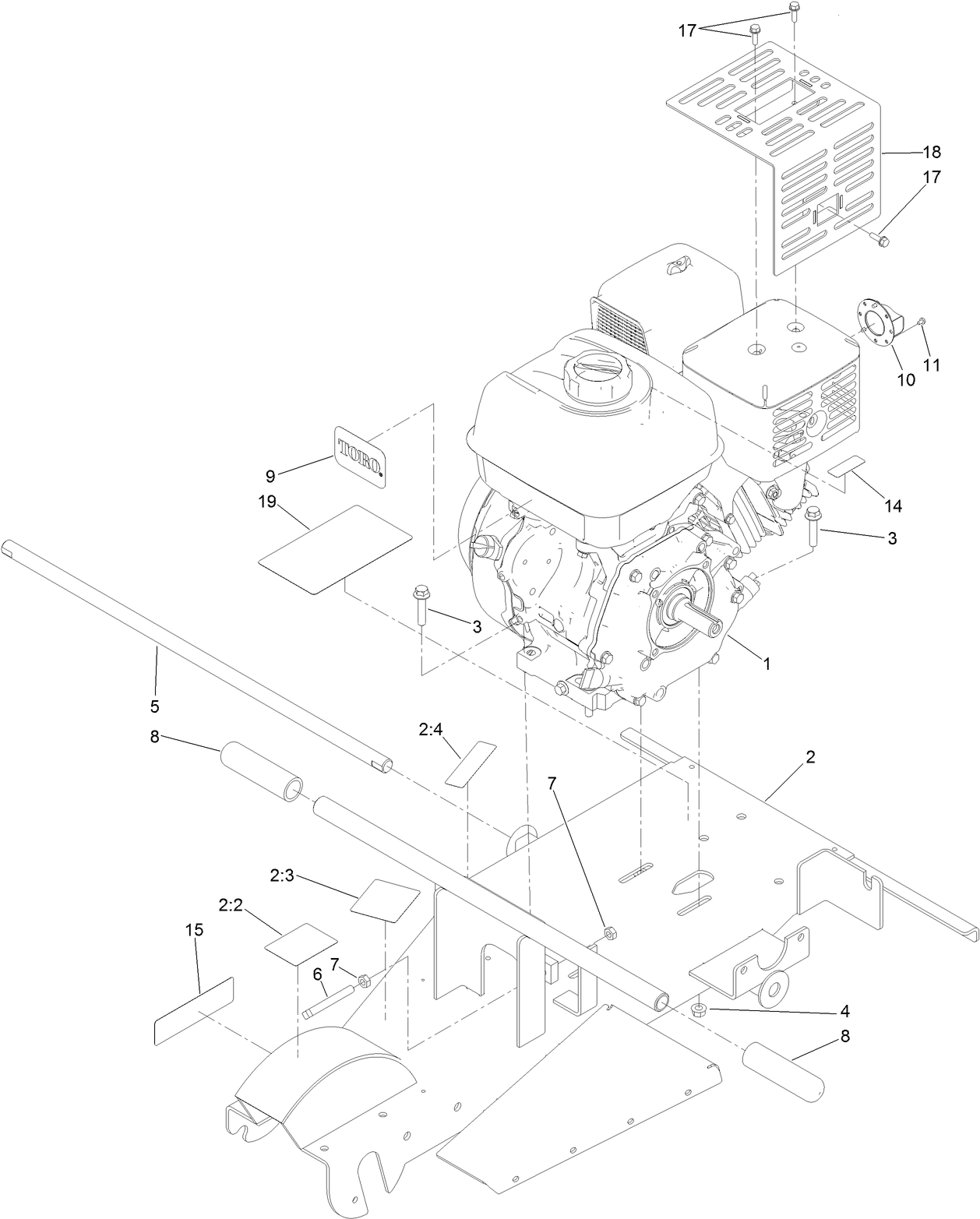Engine and Frame Assembly