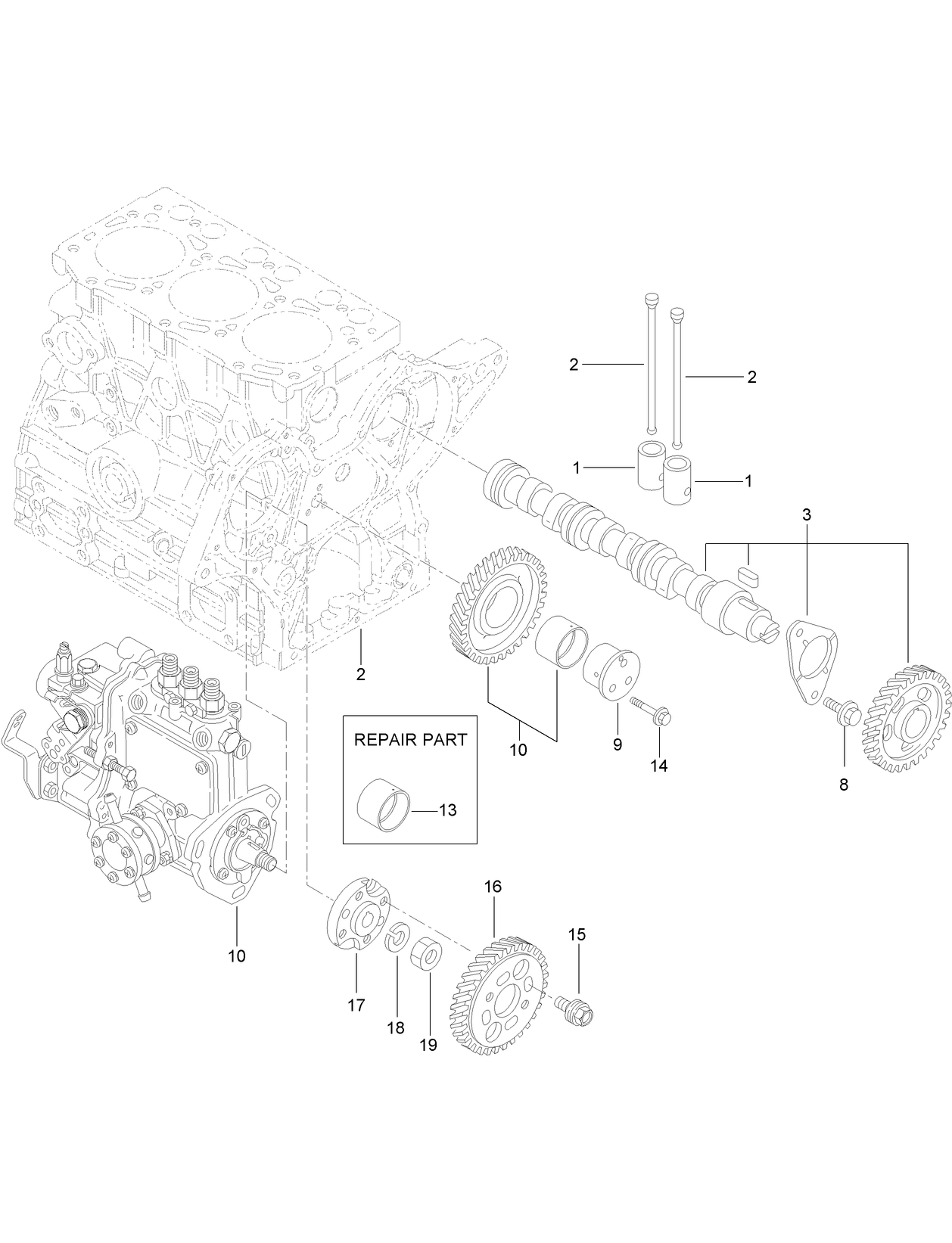 Camshaft and Driving Gear Assembly
