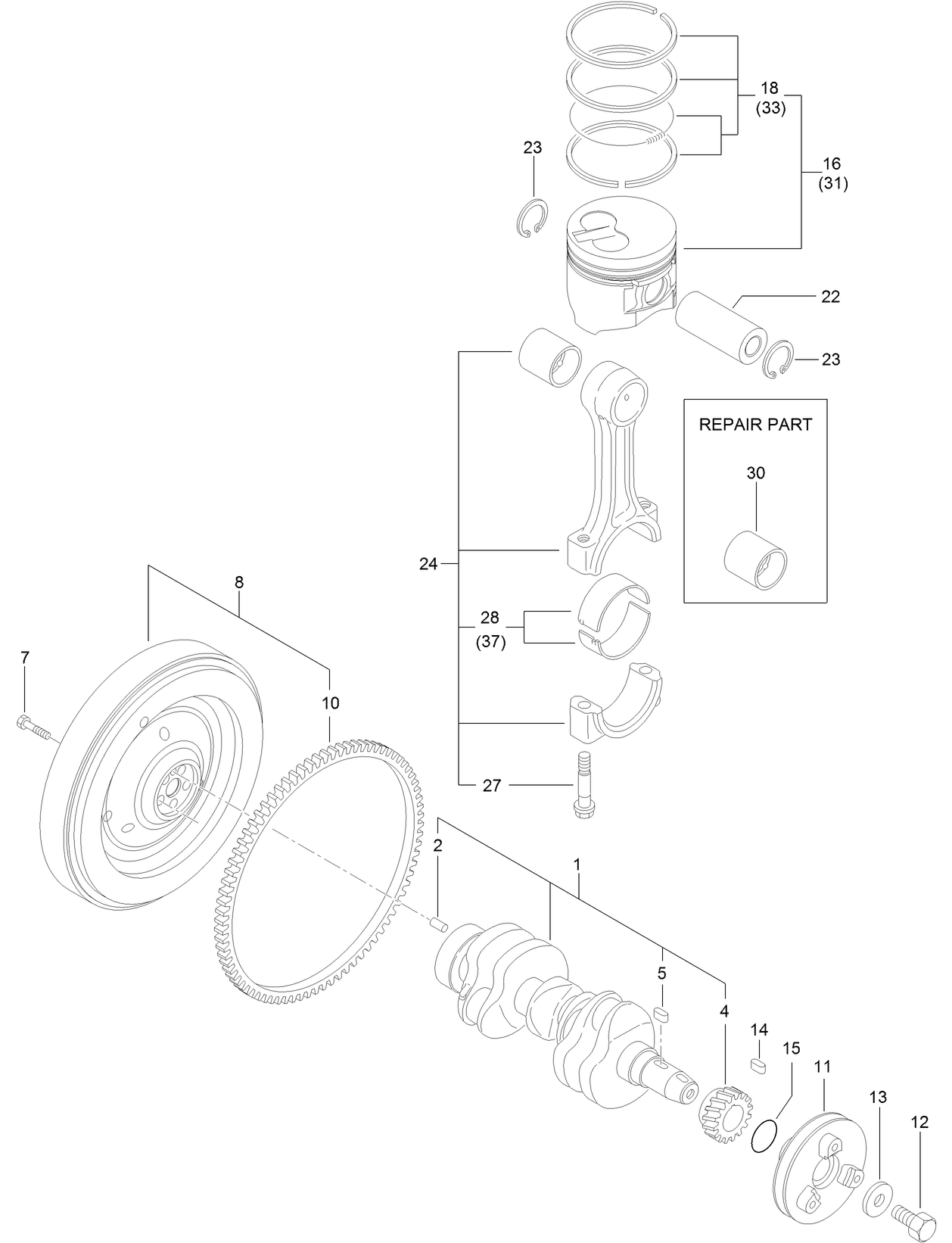 Crankshaft and Piston Assembly