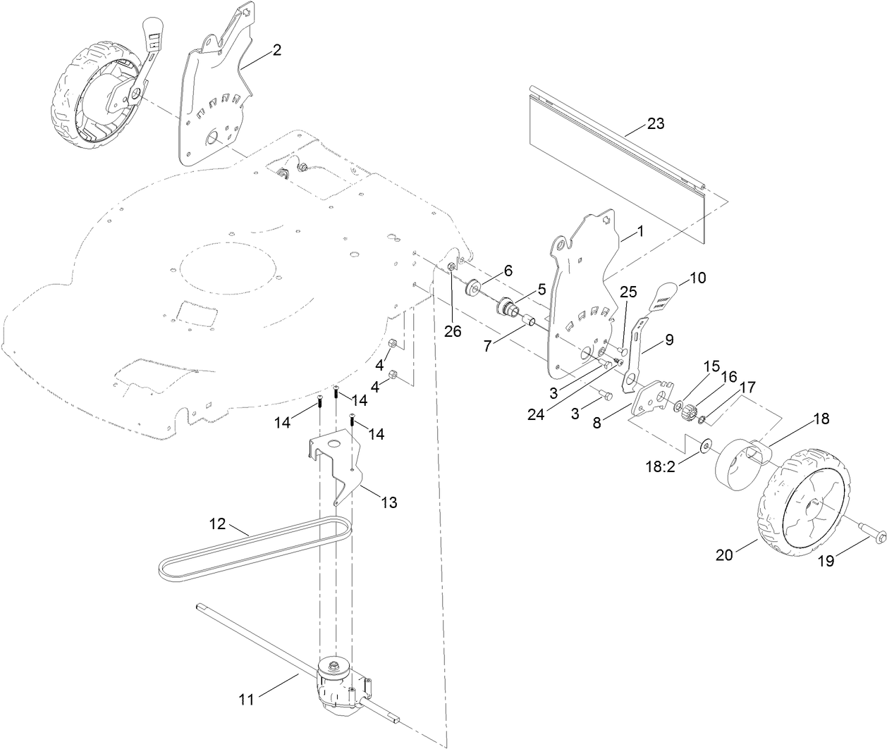 Rear Wheel and HOC Assembly