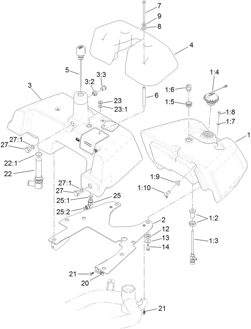 Fuel and Hydraulic Tank Assembly