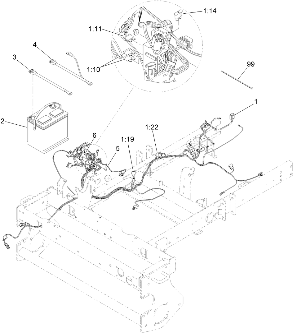 Wire Harness and Battery Assembly