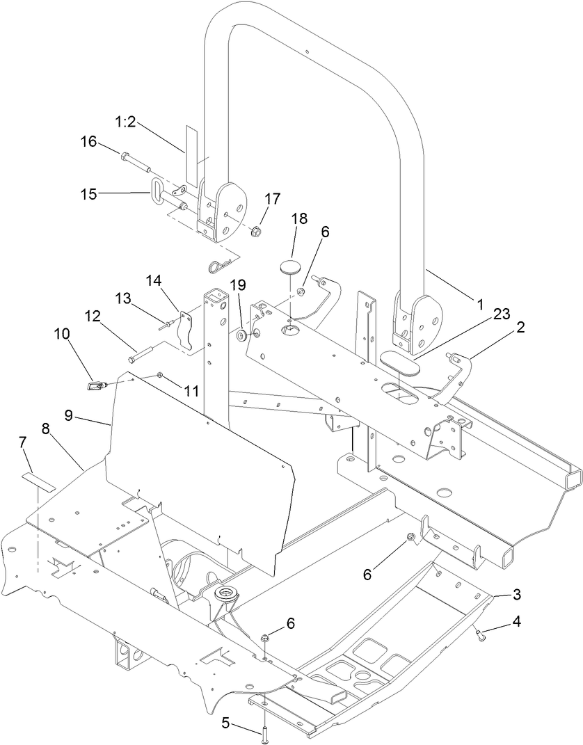 Frame and Upper-ROPS Assembly