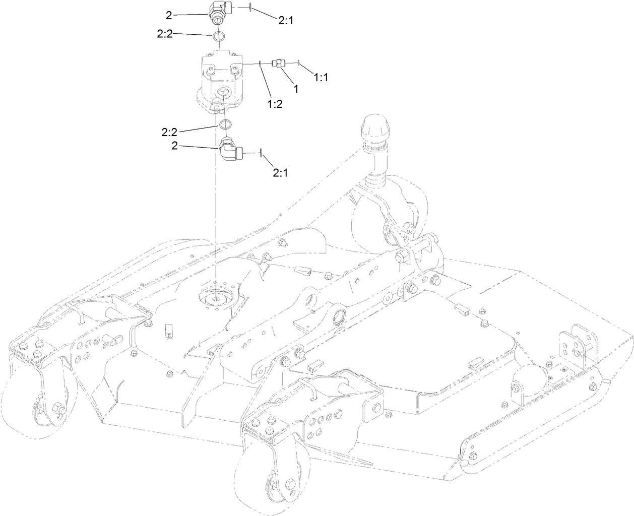 Right Deck Hydraulic Fitting Assembly