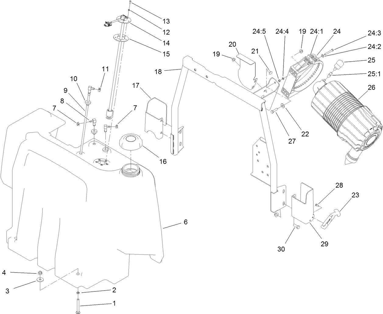 Fuel Tank and Air Cleaner Assembly