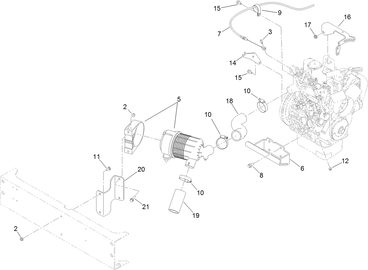 Air Cleaner and Throttle Cable Assembly