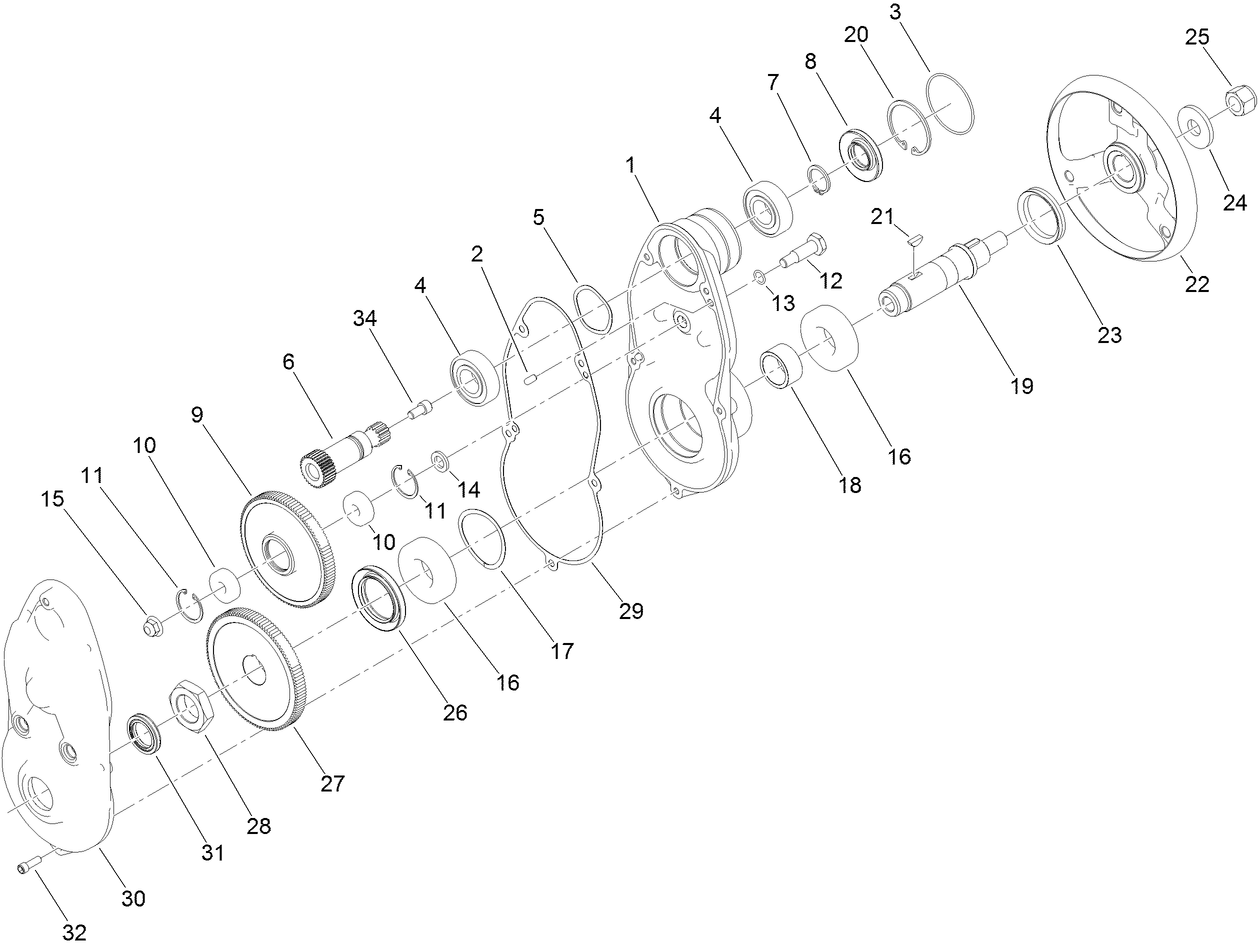 Drum Drive Gearbox Assembly No. 132-4566