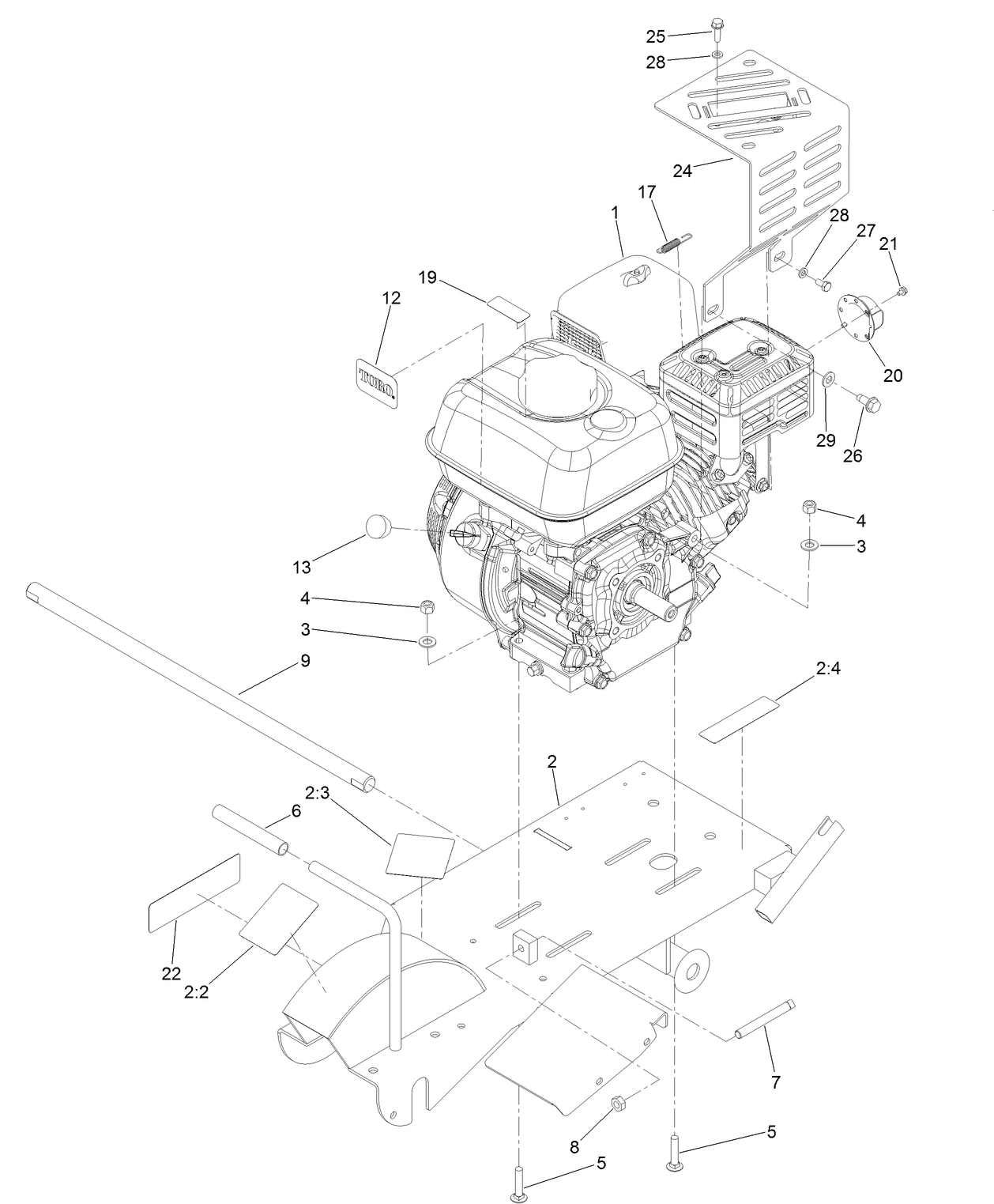 Engine and Frame Assembly