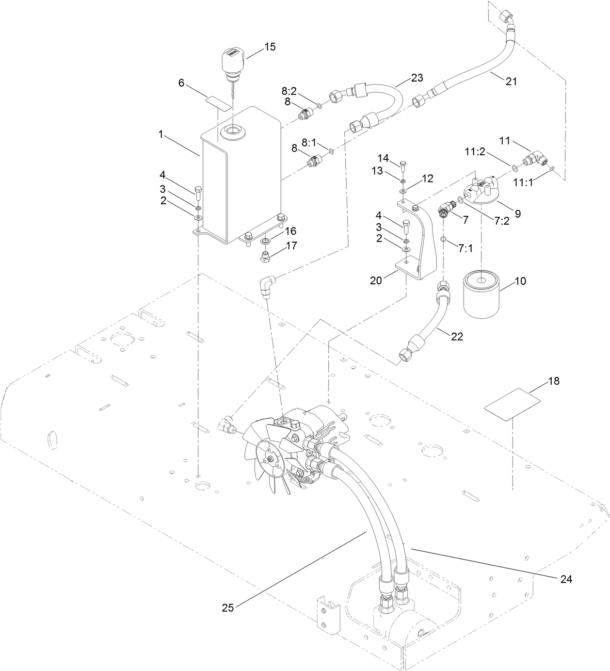Oil Tank and Hose Assembly