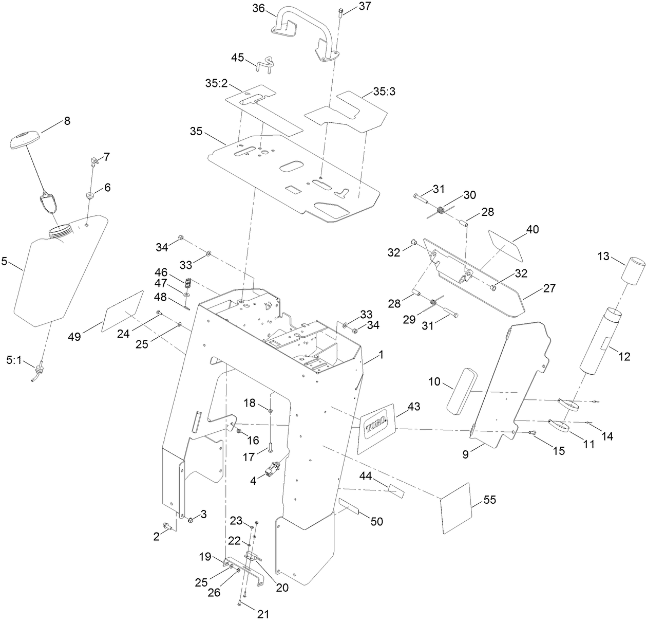 Tower and Fuel Tank Assembly