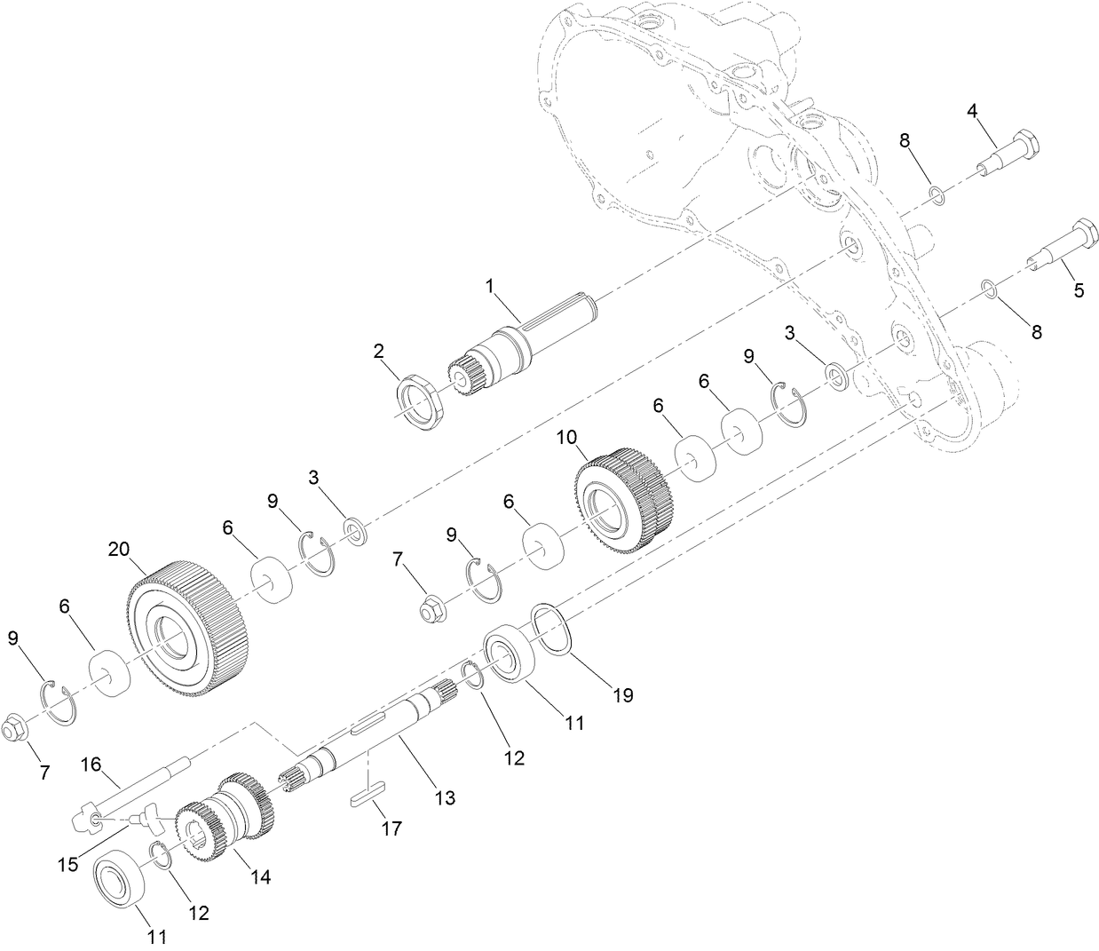 Transmission Gearbox Assembly No. 130-6820  Reel Drive Assembly
