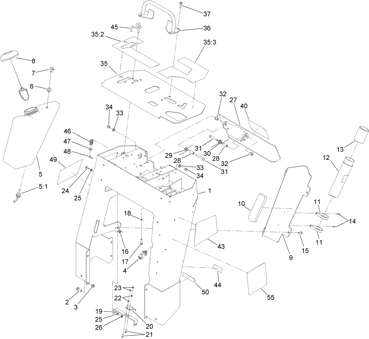 Tower and Fuel Tank Assembly