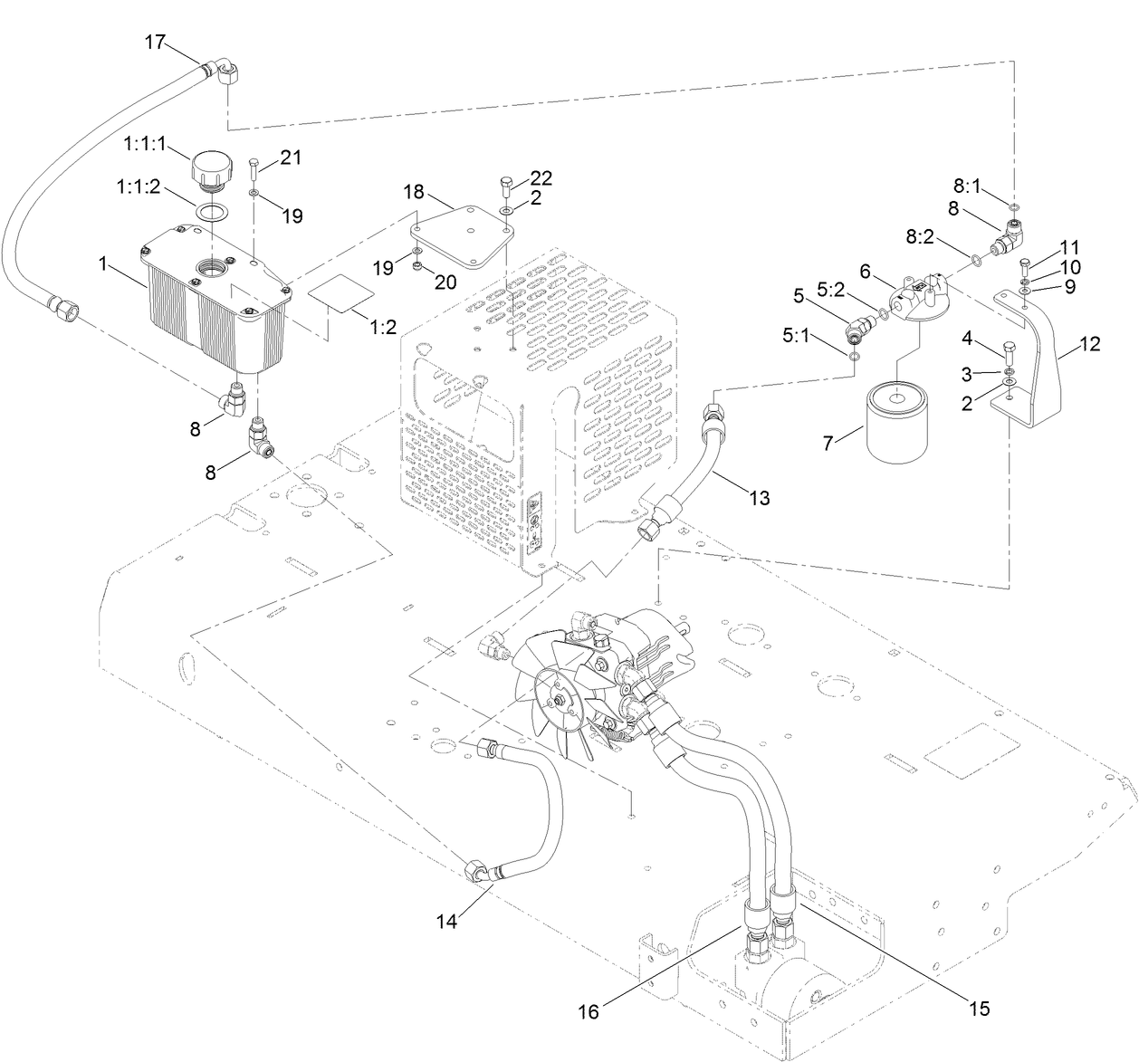 Oil Tank and Hose Assembly