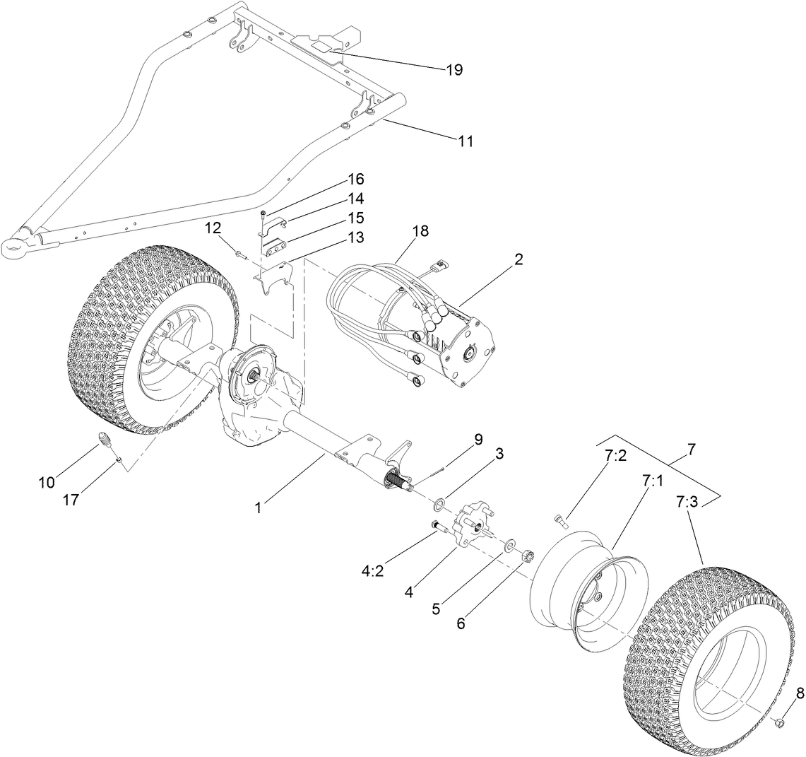 Rear Axle and Motor Assembly