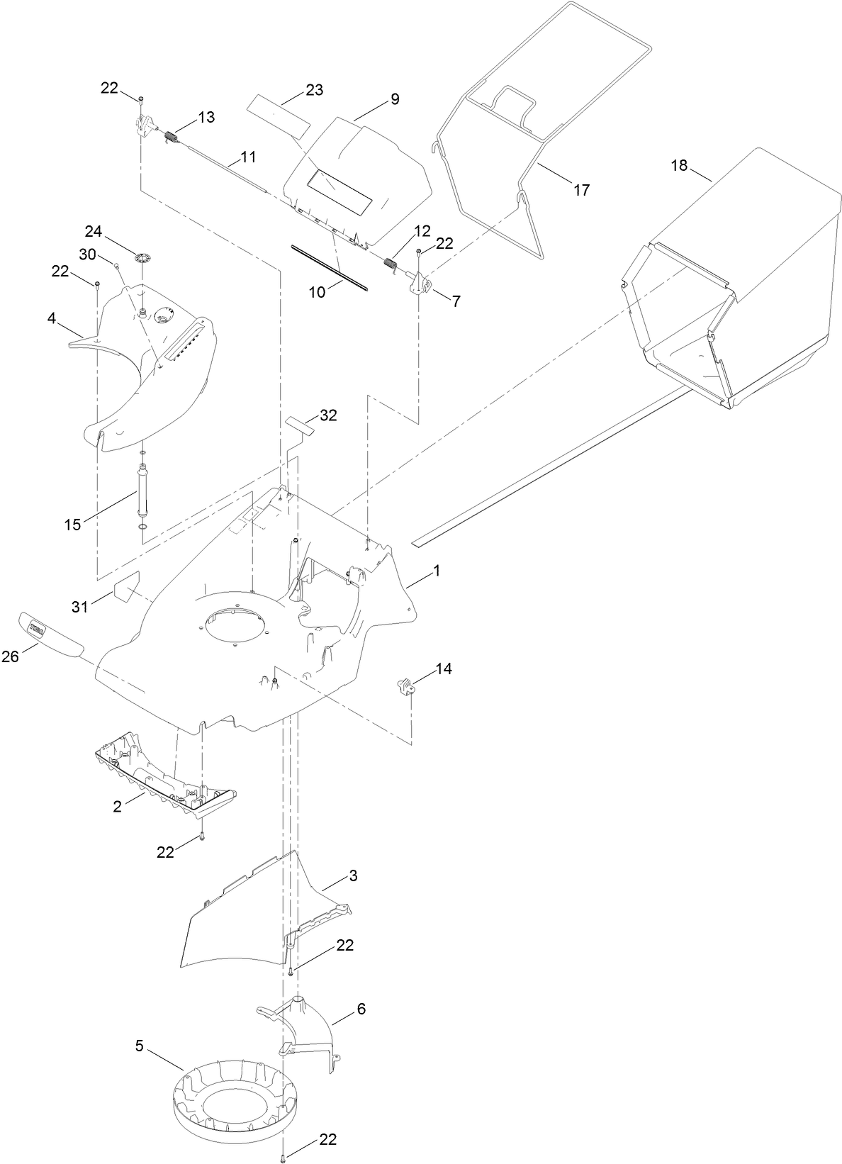Deck and Bagger Assembly