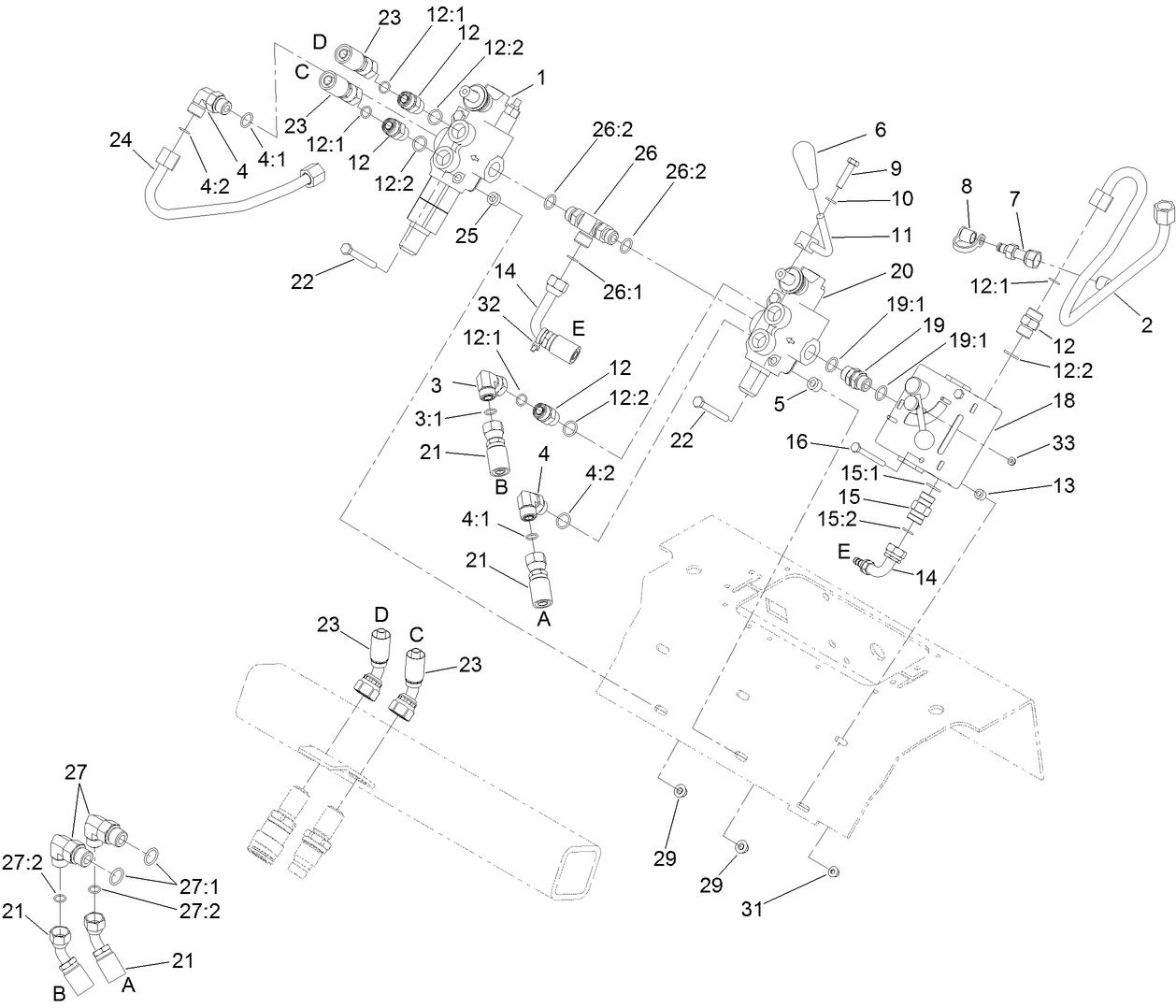Selector Valve and Auxiliary Valve Assembly