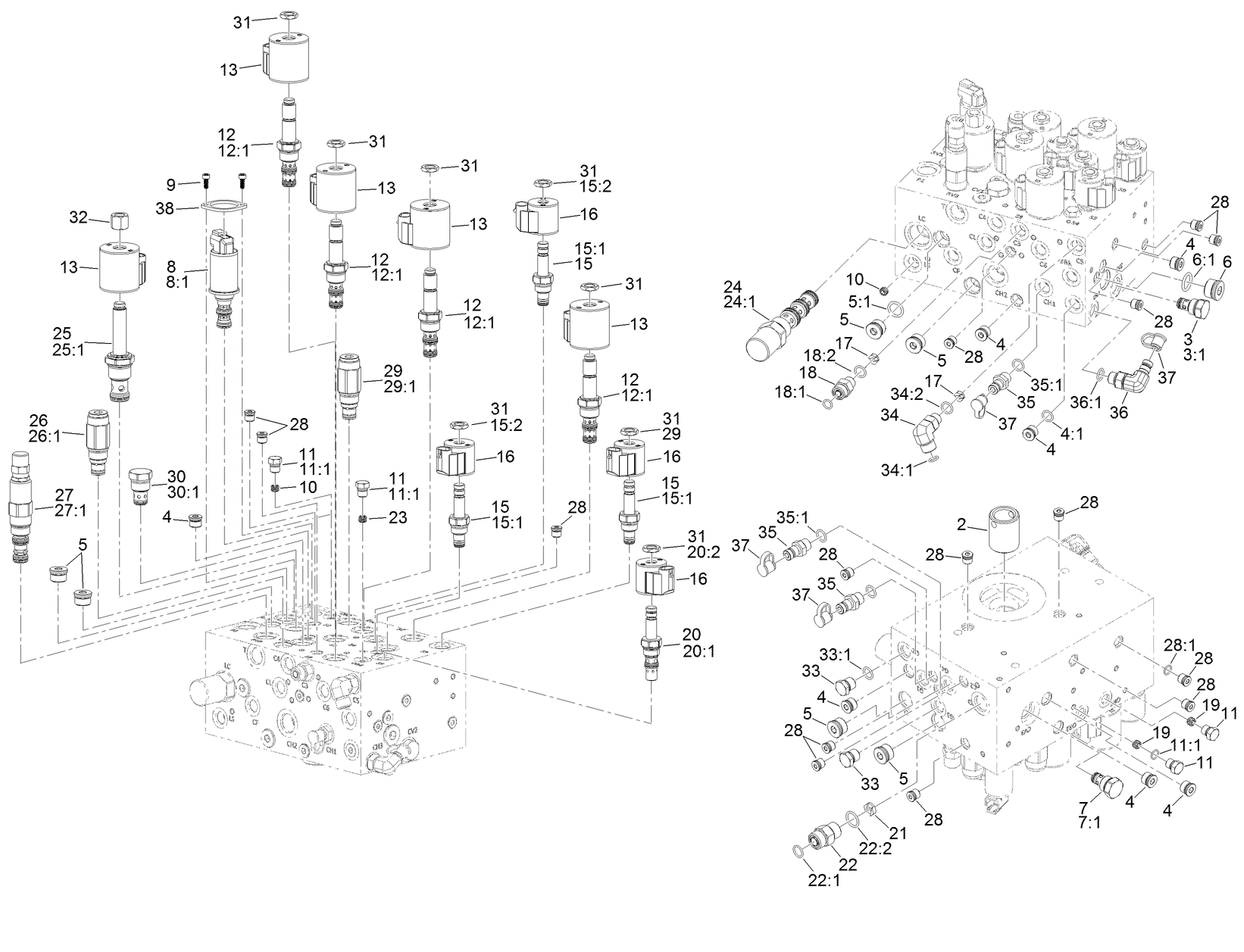 Hydraulic Steering/Lift Manifold Assembly No. 137-5625