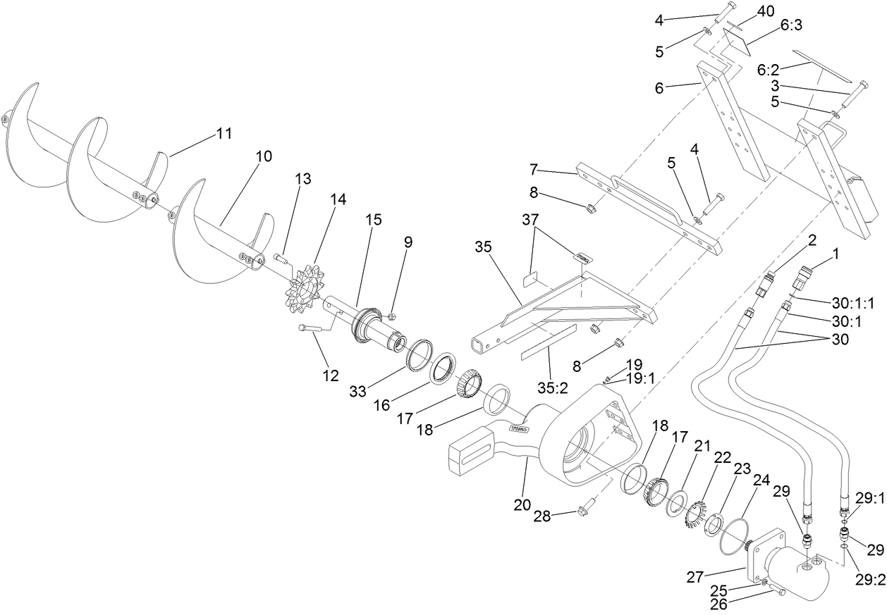 High-Torque Trencher Head Assembly