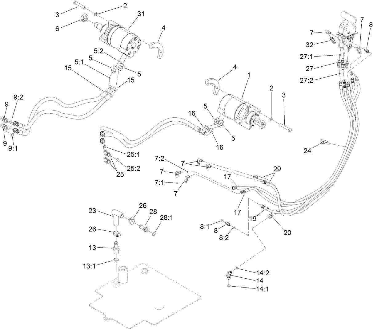 Hydraulic Motor and Hose Assembly
