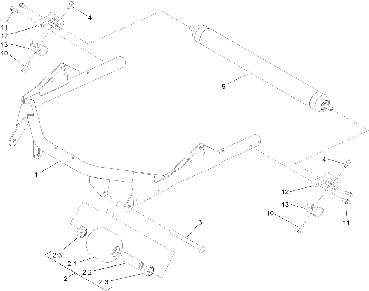 Roller and Carrier Frame Assembly