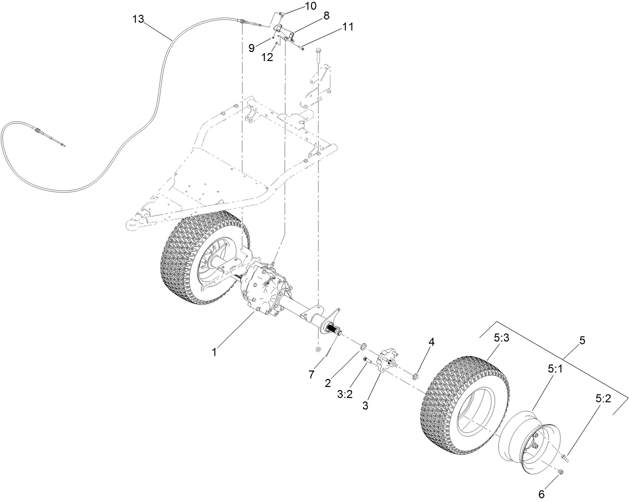 Rear Wheel and Transaxle Assembly